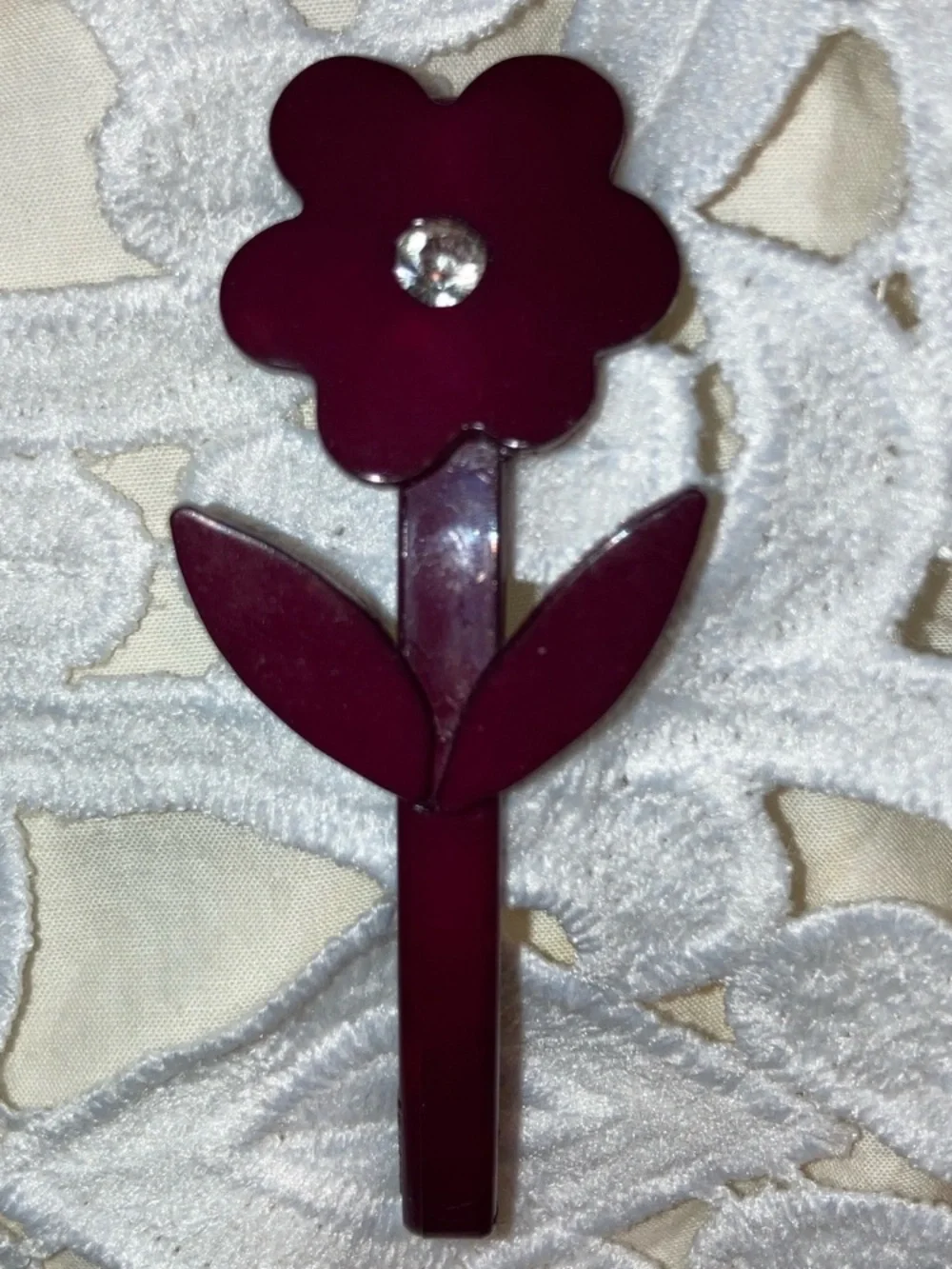 Vintage Buch + Deichmann Flower Crystal Hair Barrett (in Boysenberry)